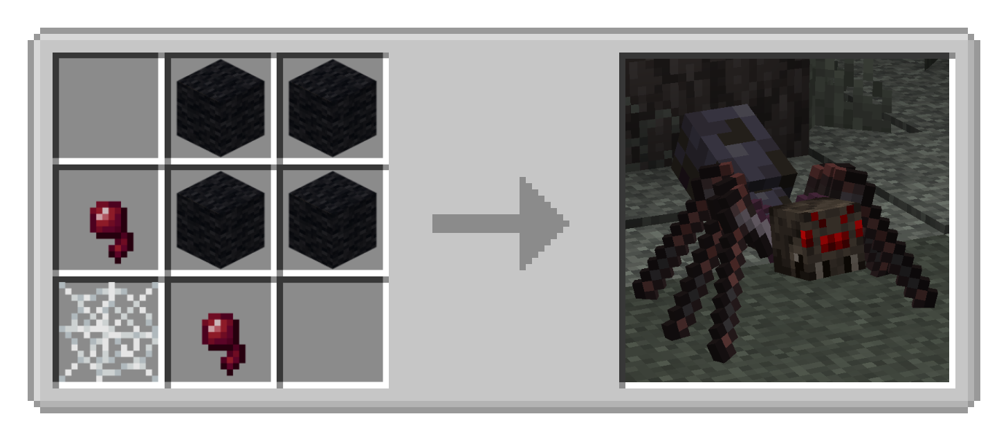Spider crafting recipe and preview