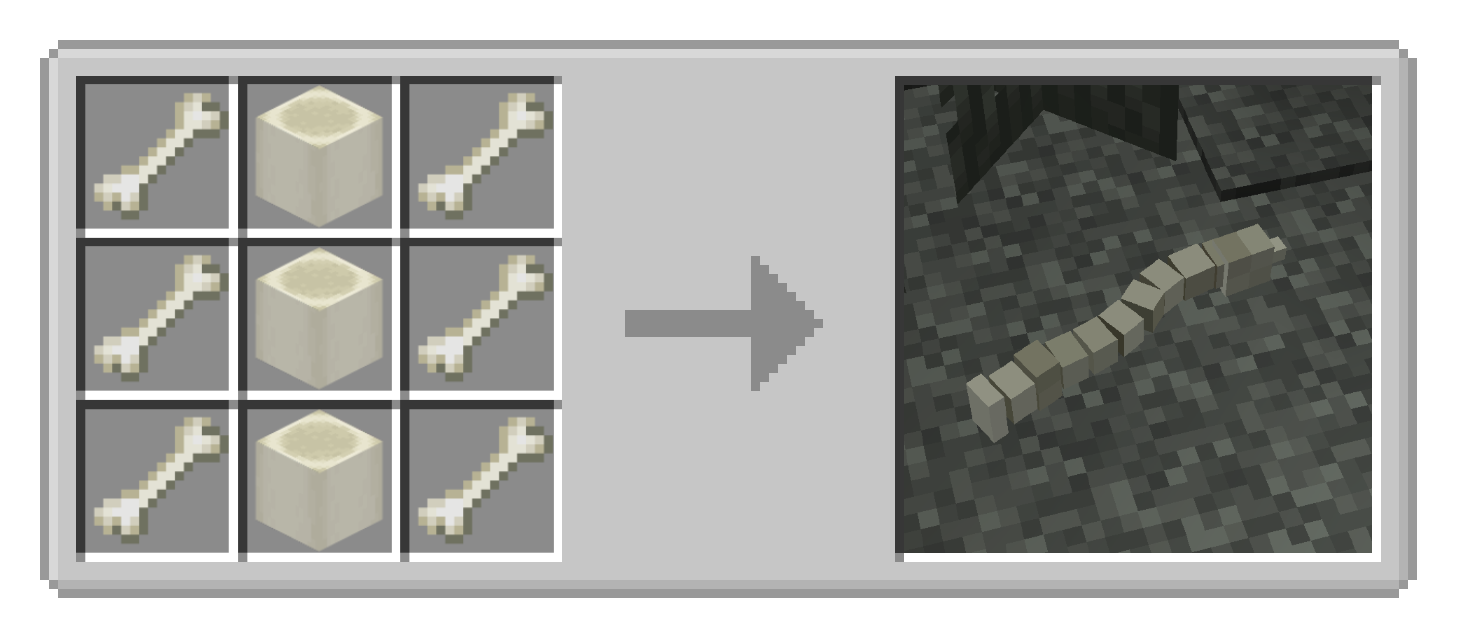 Spine crafting recipe and preview