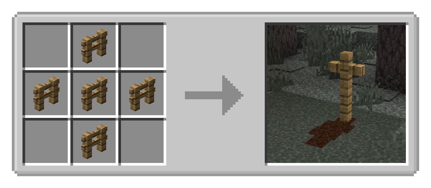 Wooden Grave crafting recipe and preview